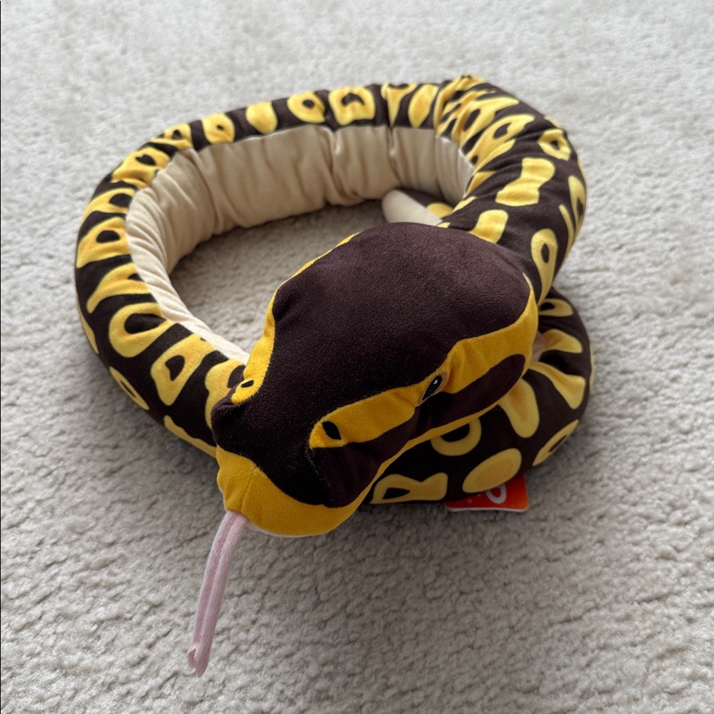 Yellow and Brown Plush Snake Toy